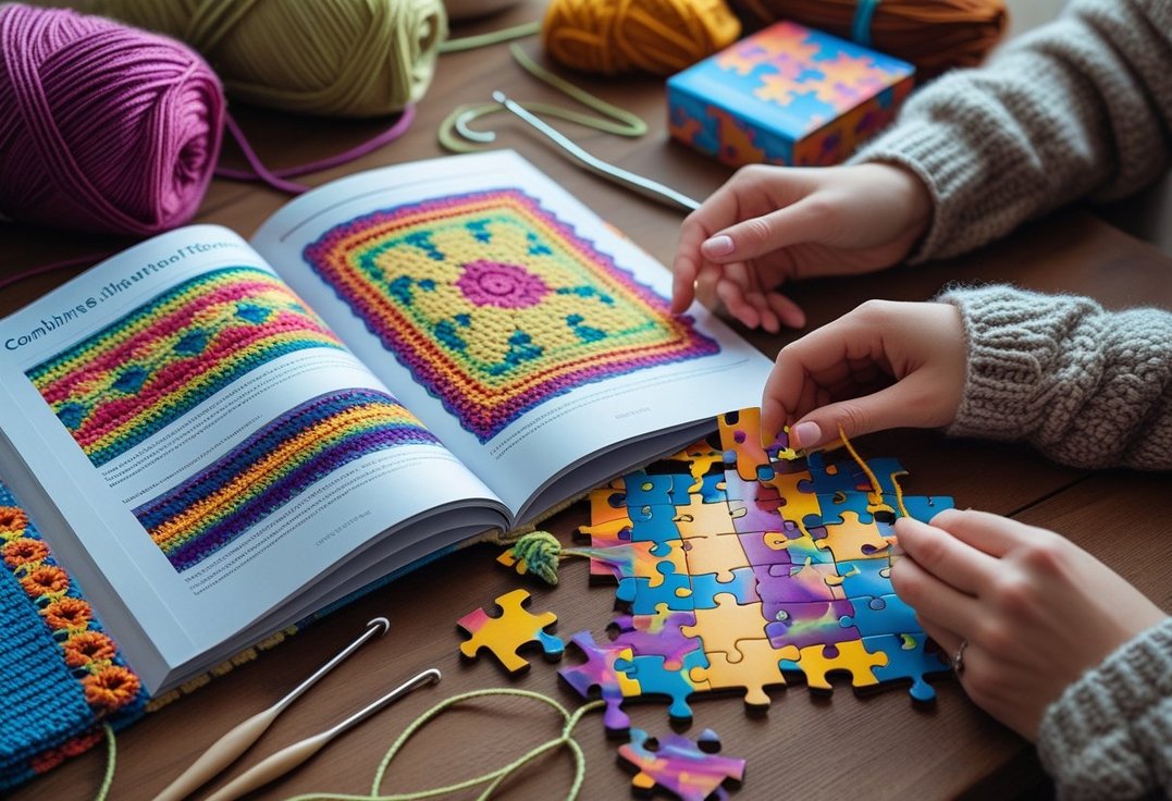 Kreative måder at kombinere puslespil og hæklebøger i dine projekter Kreative måder at kombinere puslespil og hæklebøger i dine projekter